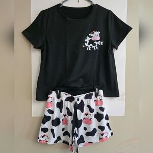Cow Print Women's Pajama Set